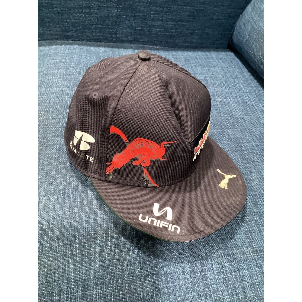 Red Bull Racing Unifin Snapback Hat Blue One Size Adjustable Embroidered Patch